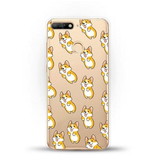 фото Силиконовый чехол узор из корги на honor 7a pro andy & paul