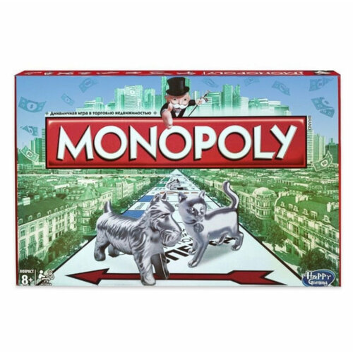 Игра настольная Монополия Классическая версия с котиком/ Настольная Игра Monopoly / Настольная игра для детей и взрослых