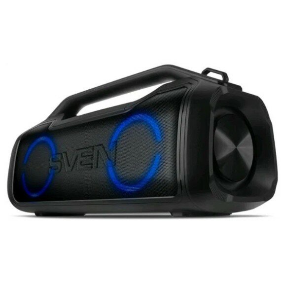 Sven Колонки PS-390, черный 50 Вт, Waterproof IPx5 , TWS, Bluetooth, microSD, 2х3600мАч