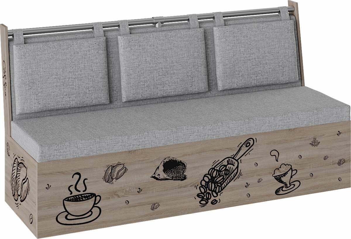 Кухонный диван Роденго 150х59х88 сонома-трюфель/серый - фотография № 1