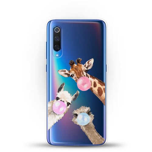 фото Силиконовый чехол лама, жираф и страус на xiaomi mi 9 andy & paul