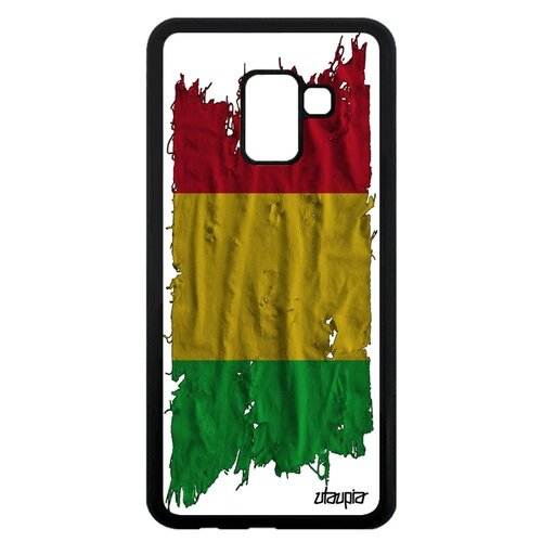 фото Чехол для смартфона galaxy a8 2018, "флаг мали на ткани" страна патриот utaupia