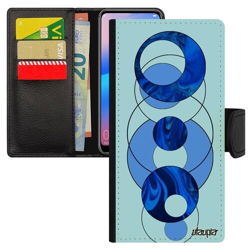 фото Чехол книжка на телефон huawei p30 lite, "круги" круг эффект utaupia