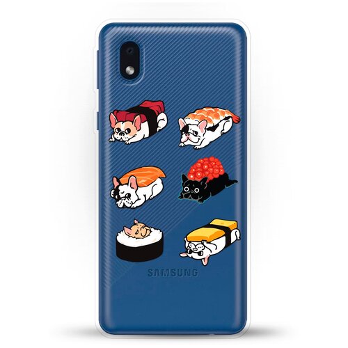 фото Силиконовый чехол суши-собачки на samsung galaxy a01 core andy & paul