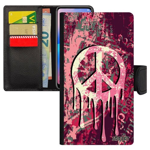 фото Чехол книжка на мобильный apple iphone 8 plus, "peace and love" мандала рисунок utaupia