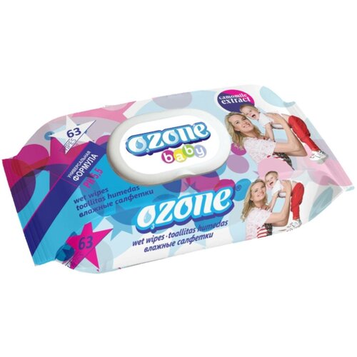 Влажные салфетки Ozone 63шт ромашка