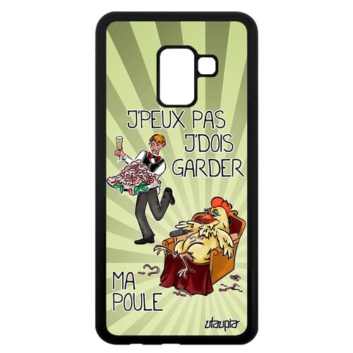 фото Чехол для galaxy a8 2018, "не могу - у меня курица!" шутка комикс utaupia