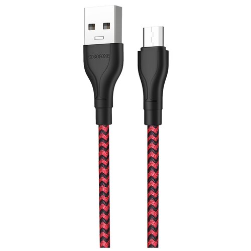 Кабель USB - micro USB 1м Borofone BX39 Beneficial - Черный/Красный кабель borofone usb microusb bx39 beneficial 1 м 1 шт черный красный