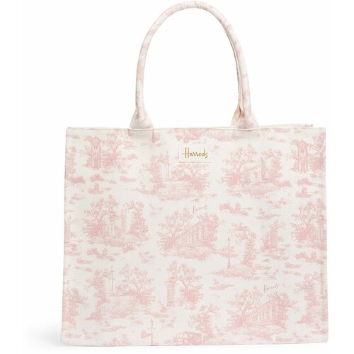 Сумка шоппер Harrods Toile Grocery Shopper Bag 17836336, розовый, белый