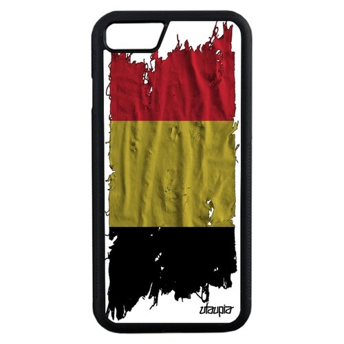 фото Чехол на смартфон apple iphone 8, "флаг бельгии на ткани" патриот государственный utaupia