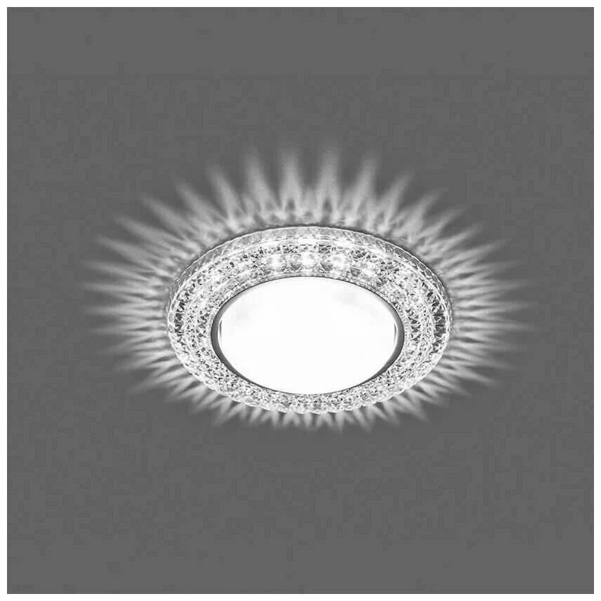 Светильник встраиваемый GX53 круг подсветка 4K прозрачный хром 130(100)x30 CD4024 29538 Feron