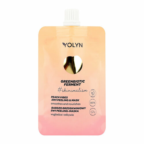 Маска-скраб для лица `YOLYN` 2 в 1 с экстрактом персика (смягчающая и для сияния кожи) 50 мл