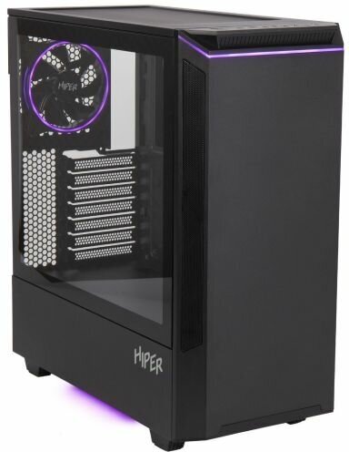 Корпус ATX HIPER PB81 черный, без БП, 2*USB 3.0, 2*USB 2.0, audio