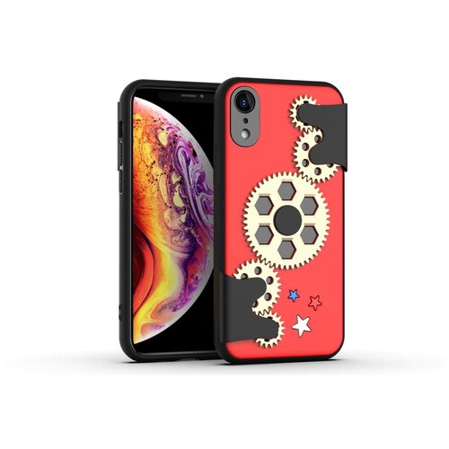 фото Чехол силиконовый для iphone xr 6.1" spinner series (антистресс) красный с золотом grand price