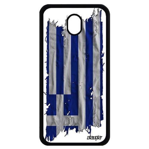 фото Чехол на мобильный galaxy j7 2017, "флаг греции на ткани" страна государственный utaupia