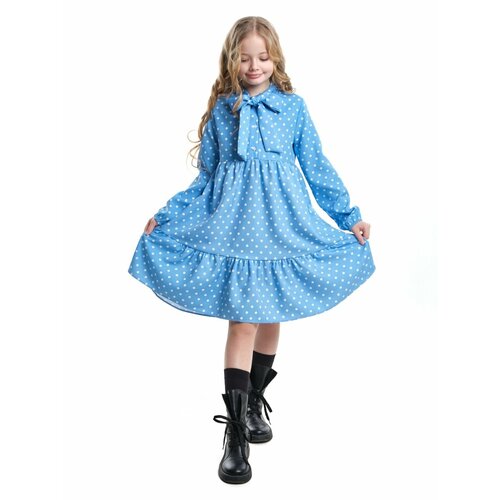 Платье Mini Maxi, размер 140, голубой брюки mini maxi размер 140 мультиколор