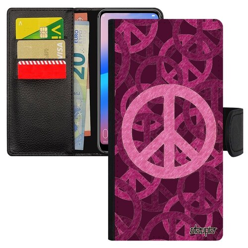 фото Чехол книжка на мобильный xiaomi redmi 6a, "peace and love" мандала мир и любовь utaupia
