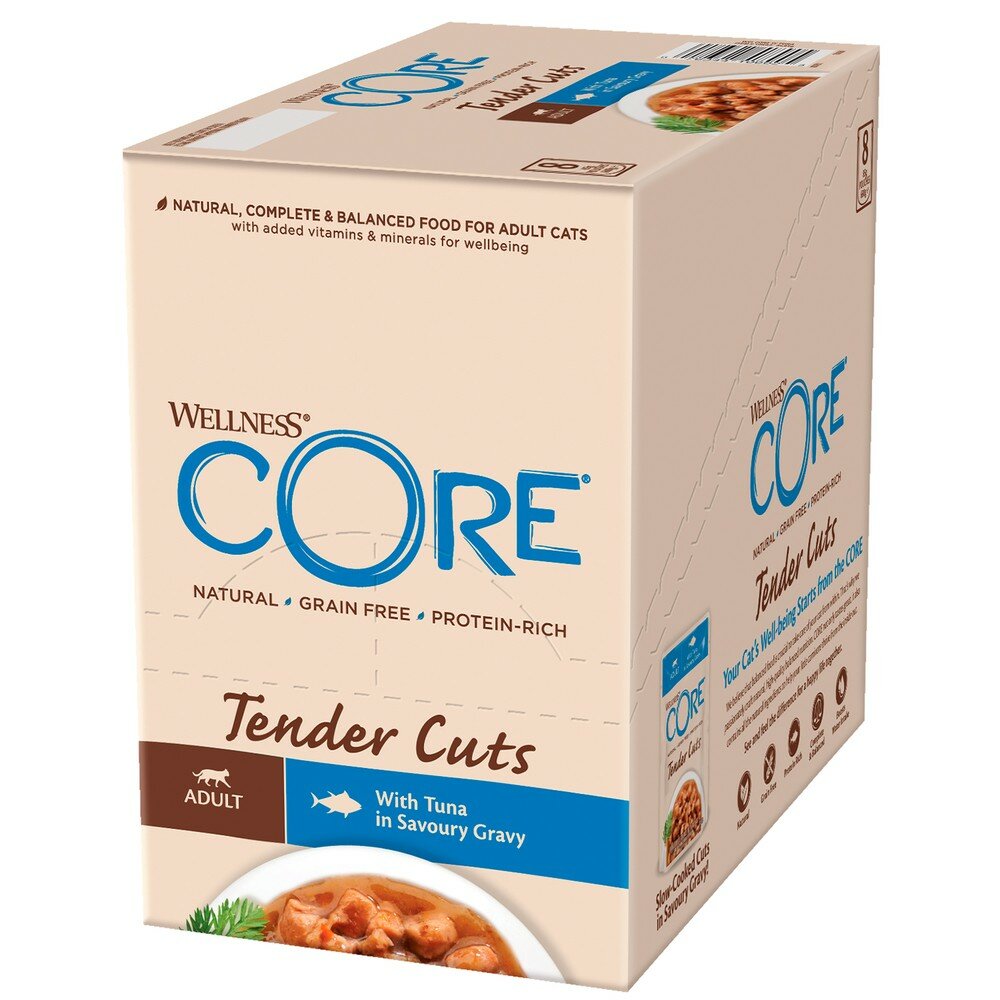 Влажный корм для кошек Wellness Core Tender Cuts Нежные Кусочки Тунца в Пикантном Соусе 0,085 кг - фото №3