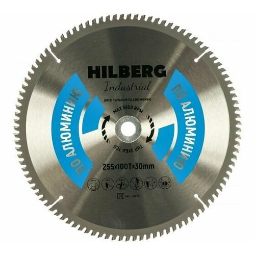 Диск пильный Industrial Алюминий (255x30 мм; 100Т) Hilberg HA255 диск пильный industrial алюминий 255x30 мм 100т hilberg