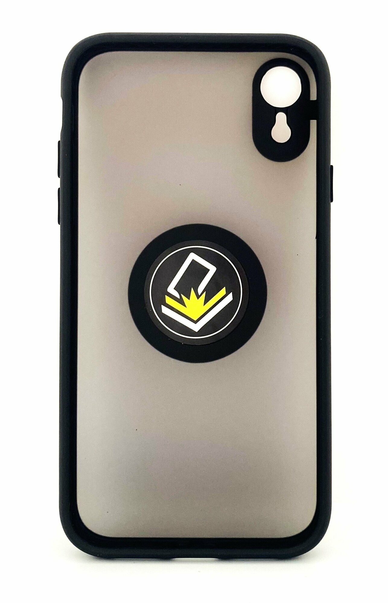 Чехол IPhone XR противоударный (Брони чехол) с кольцом-подставкой и металлической пластиной — фото 1