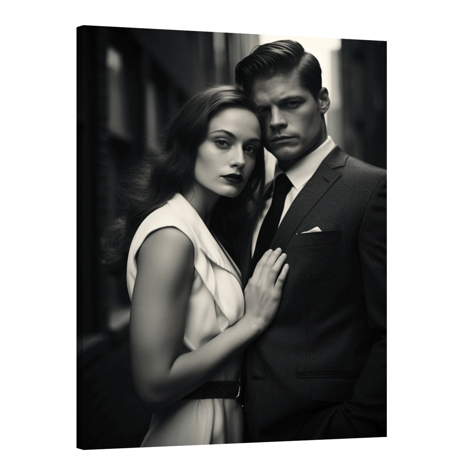 Интерьерная картина 50х70 "Пара в платье и костюме"