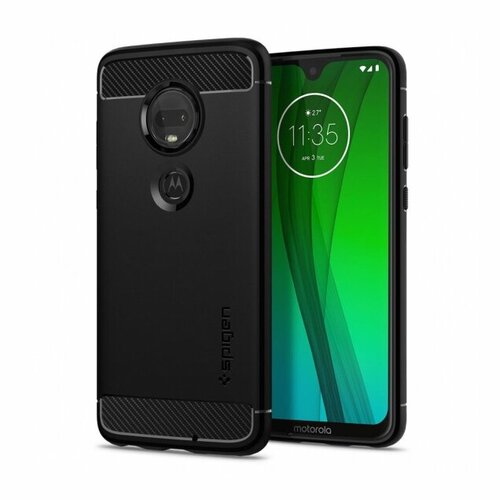 Прочный чехол SPIGEN для Moto G7 / G7 Plus - Rugged Armor - Матово-черный - M25CS25947