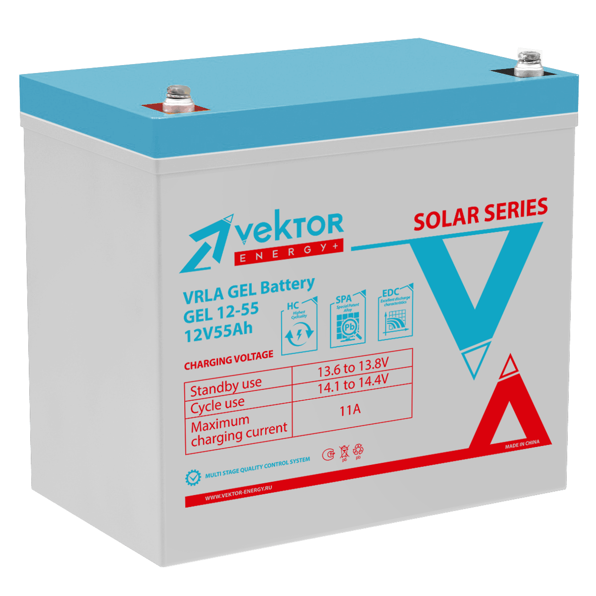 Аккумуляторная батарея Vektor Energy GEL 12-55