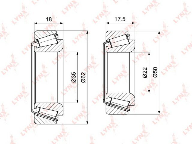 Подшипник ступицы передний подходит для MB C180-55(W203/4) 00> / CLK200-63(C209) 02-09 WB-1282 lynx 1шт