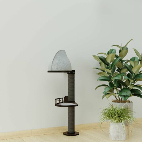 Игровой комплекс для кошек 2 уровня 118 см из натурального дуба Catsby Family VINE