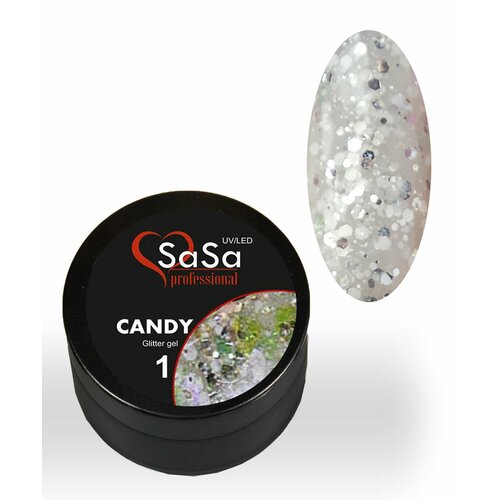 SaSa Глиттер-гель СANDY #01, 5 гр.