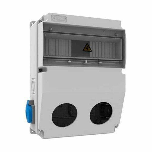 Щиток для 12 автоматов, для 2-х CEE розеток, с 2-мя розетками Schuko, IP44