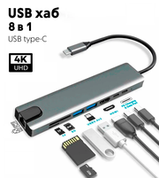 USB-концентратор с Type-C HDMI | RJ-45 | 2xUSB 3.0 | 2xType-C | SD | TF | PD