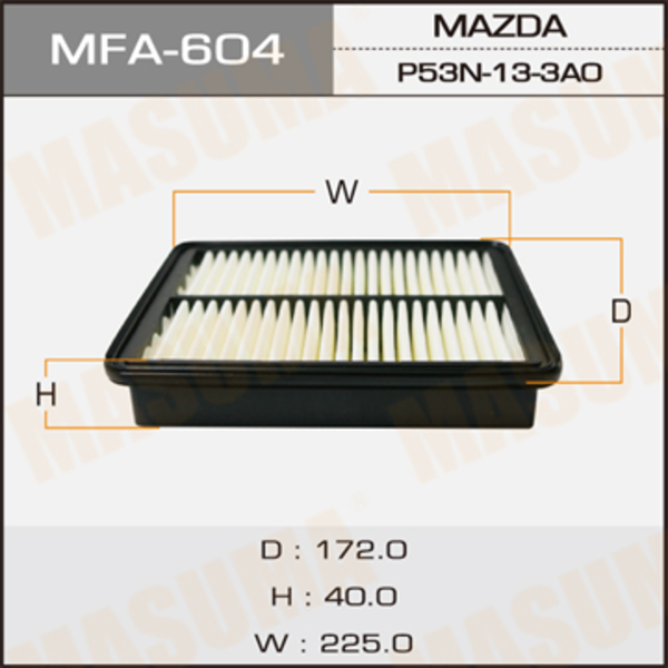 MASUMA MFA-604 фильтр воздушный Mazda (Мазда) 2, 3 1.5 13 -