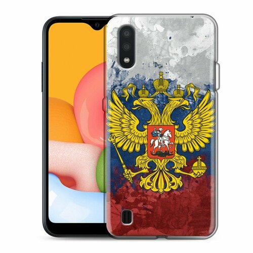 Дизайнерский силиконовый чехол для Samsung Galaxy M01 Российский флаг полупрозрачный дизайнерский силиконовый чехол для samsung galaxy m51 российский флаг