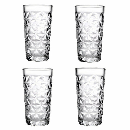 Набор стаканов pasabahce estrella 4шт 360мл высокие стекло 2877₽