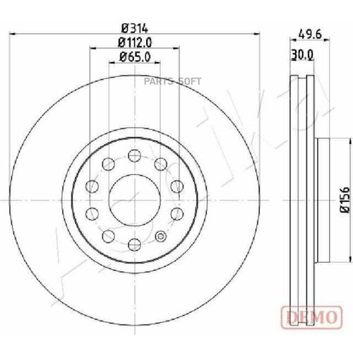 ASHIKA 60-00-0933C Диск тормозной передний вентилируемый