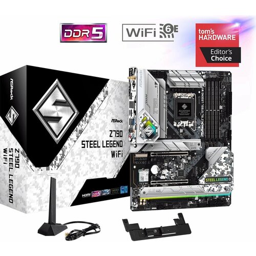ASROCK Материнская плата Asrock Z790 STEEL LEGEND WIFI Soc-1700 Intel Z790 4xDDR5 ATX AC97 8ch71 25Gg RAIDHDMIDP Z790 STEEL LEGEND WIFI 3416000₽