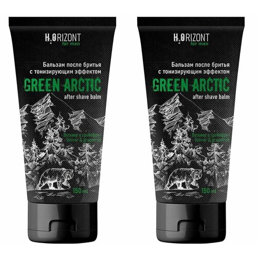 H2ORIZONT Бальзам после бритья, Green Arctic, тонизирующий эффект, 150 мл, 2 шт /