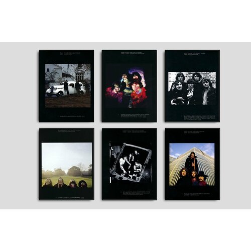 Набор музыкальных постеров Пинк Флоид, А4, без рамы. 6 стильных ретро постеров 