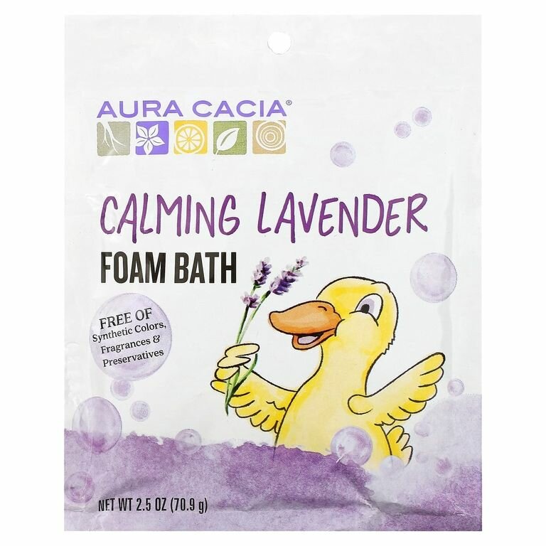 Aura Cacia, пена для ванны c расслабляющим эффектом, аромат лаванды, 70,9 г