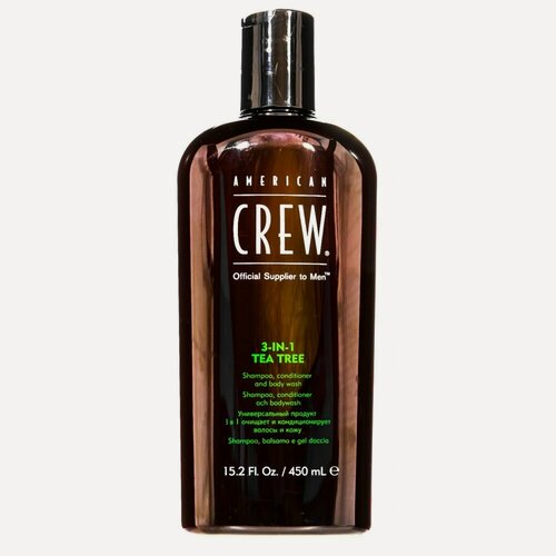 Изображение товара American CREW TEA TREE 450 мл США. 3в1 шампунь, кондиционер, гель для душа успокаивает и освежает.