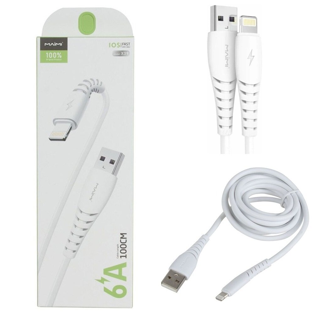 Кабель USB на Lightning Maimi X39 1м 6А - белый