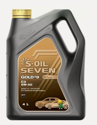 Изображение товара Синтетическое моторное масло S-OIL SEVEN GOLD#9 C3 5W-30, 4 л