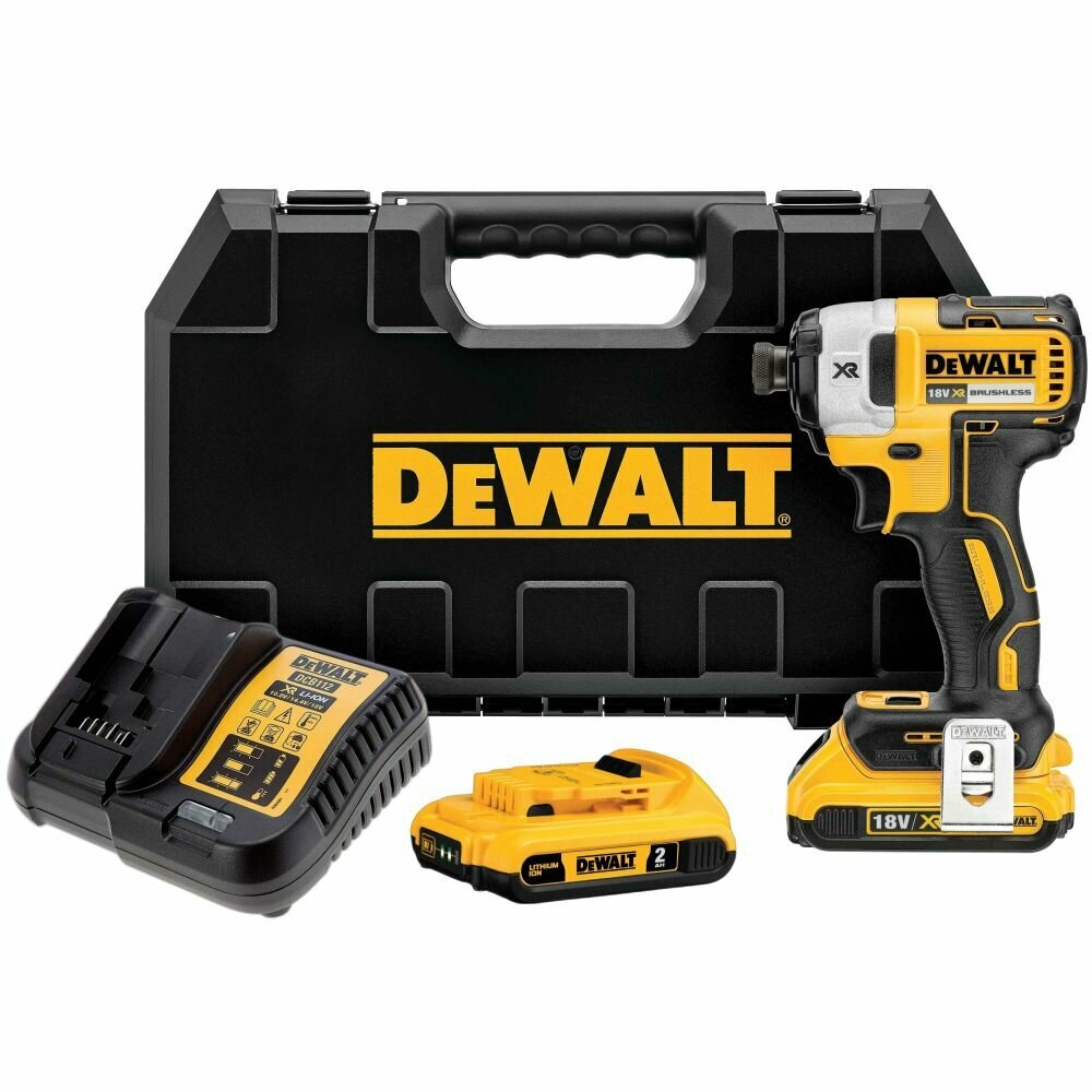 фото Аккумуляторный бесщеточный ударный винтоверт DEWALT, 18 В, 205 Нм, 3800 уд/мин, 3250 об/мин, с 2 АКБ 2 Ач и ЗУ, в кейсе, DCF887D2