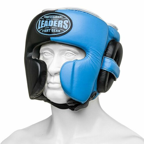 Шлем боксерский LEADERS LS MEX WAVE BK/LBL 1/2 черный, голубой