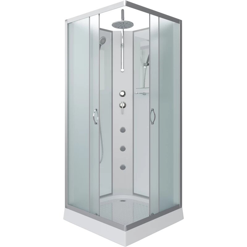 Душевая кабина Niagara Classic NG-1101-14BKTG 90х90 см без крыши с гидромассажем и тропическим душем