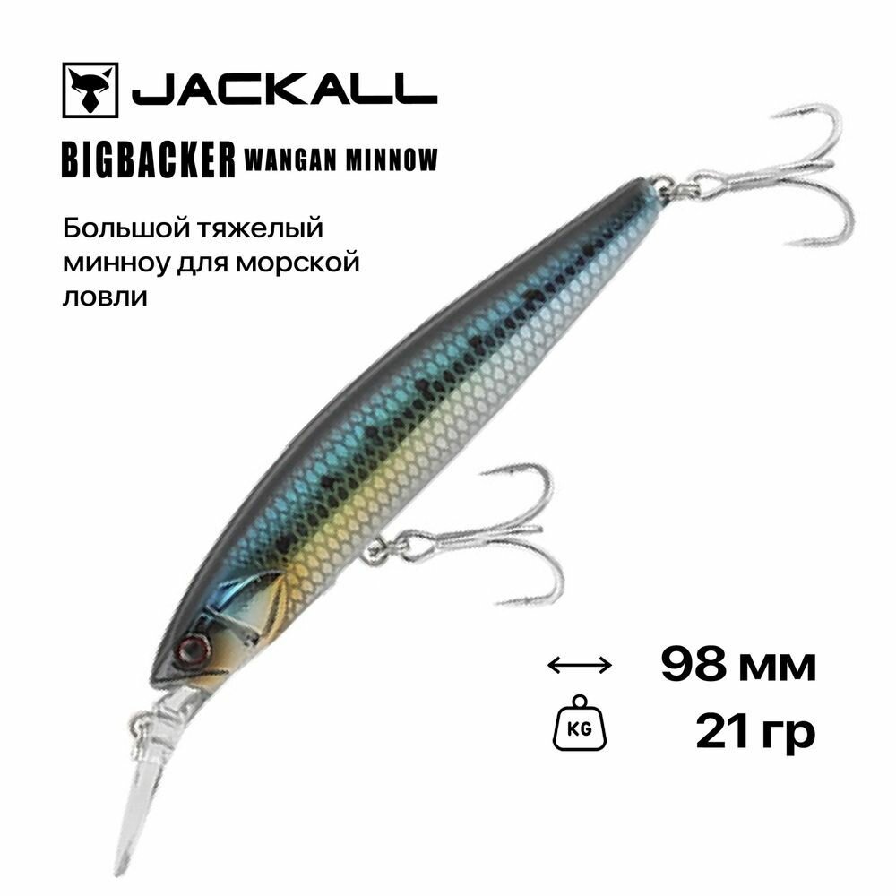 Воблер Jackall Big Backer Wangan Minnow 98S-LB 98 мм 21 гр #Uroko Holo Seguro Sardines