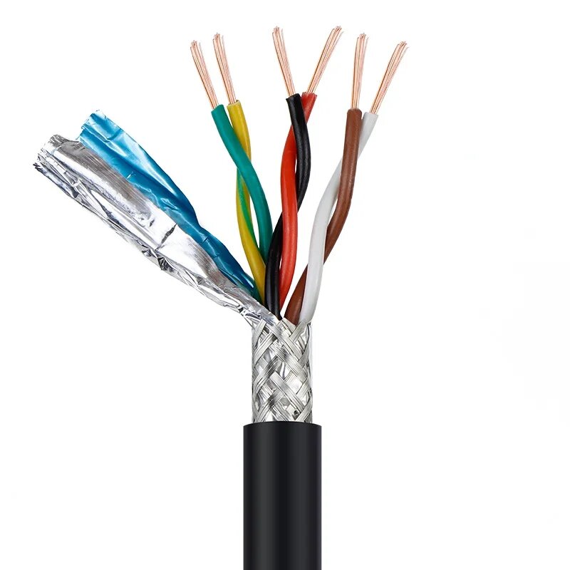 Экранированный витой парный провод медь 2-16 жил, 22AWG 0.3MM, 4 coress 2 meter