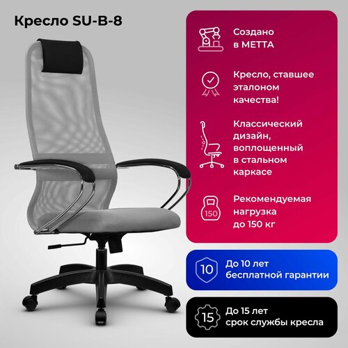 фото Компьютерное кресло su-b-8/подл.131/осн.001 светло-серый/светло-серый metta