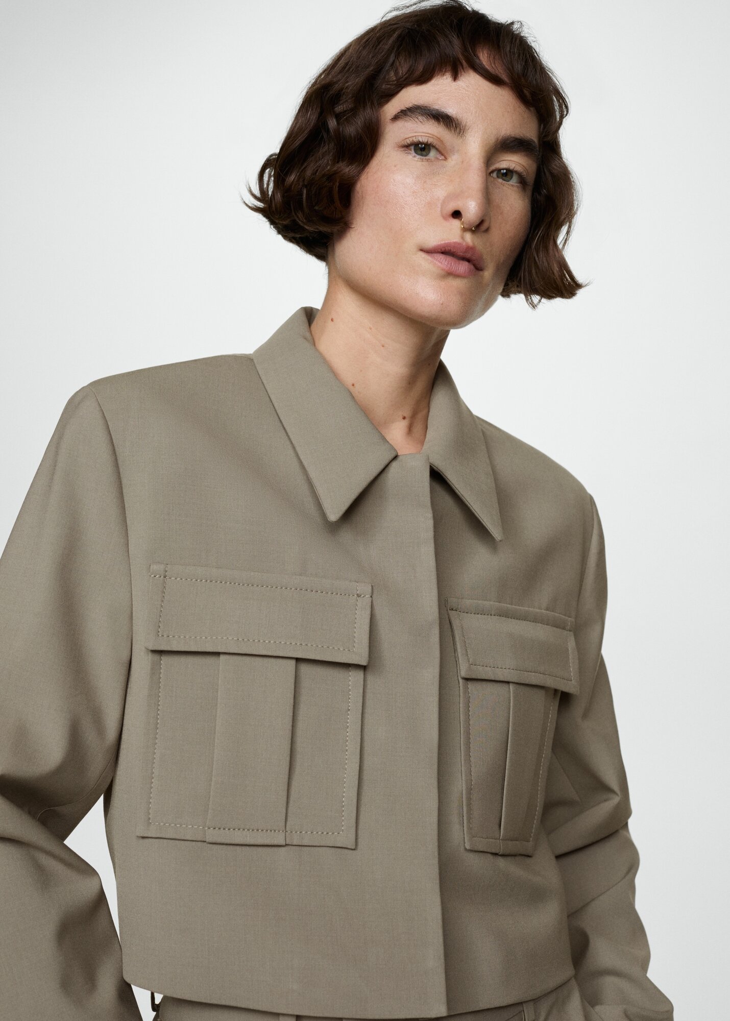 Куртка MANGO, размер 22, коричневый — фото 1